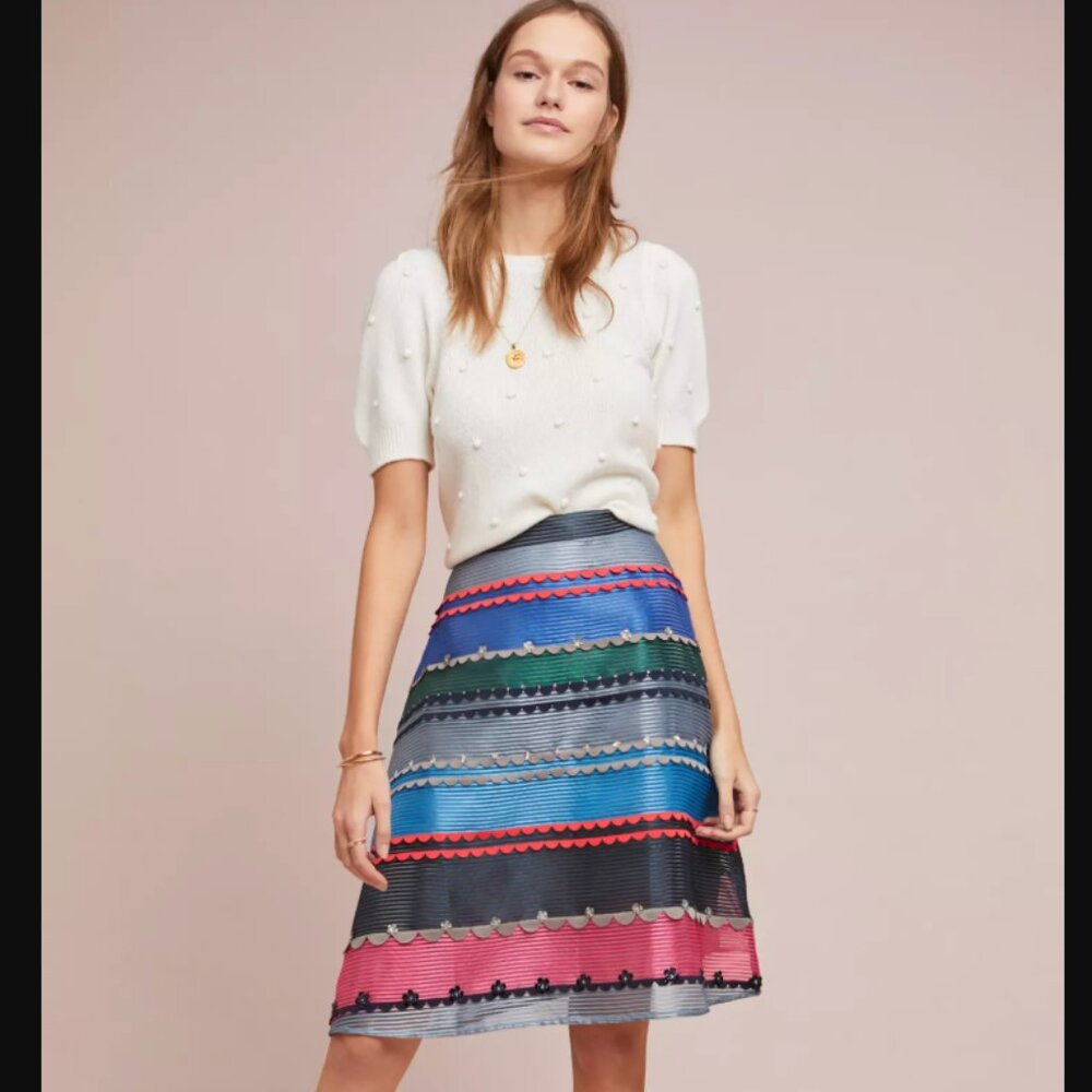 Anthropologie Pankaj & Nidhi Prisma Striped Skirt - XL